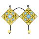Yellow With Turquoise Sunflower Ceramic Tiles Hook Online